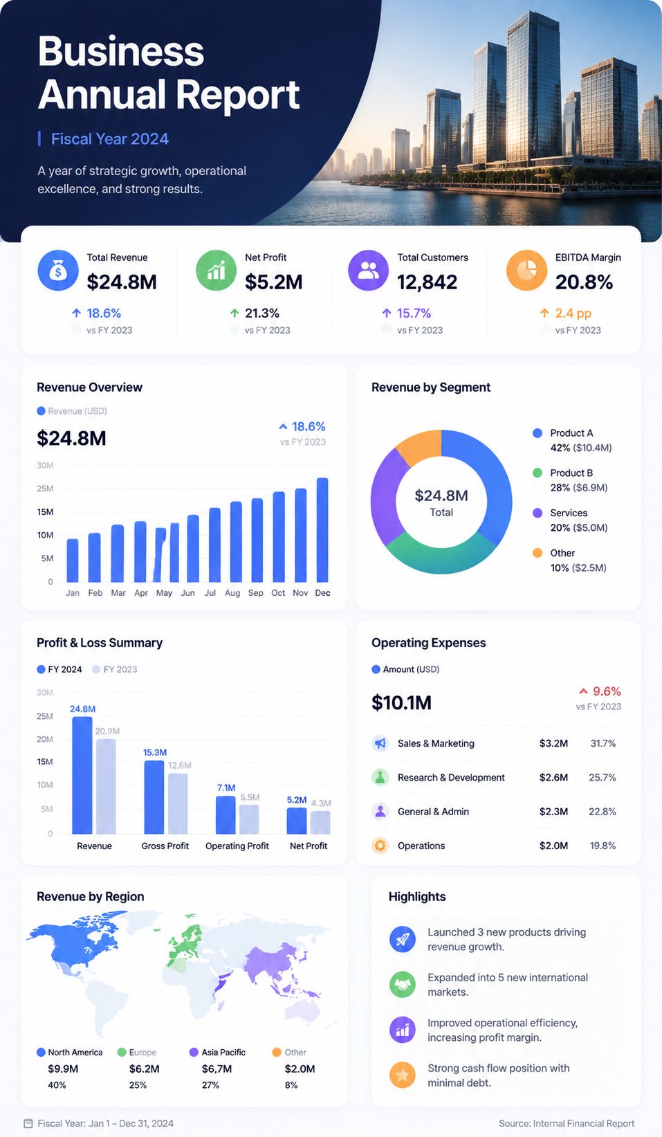 Annual Report infographic template preview