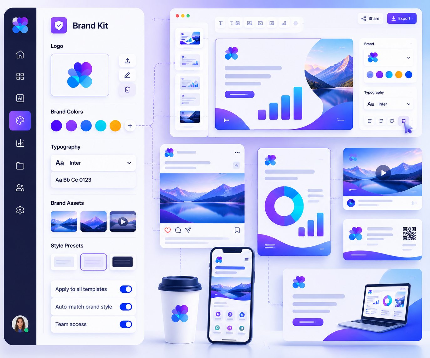 Brand kit controls in InfoGraphic Maker