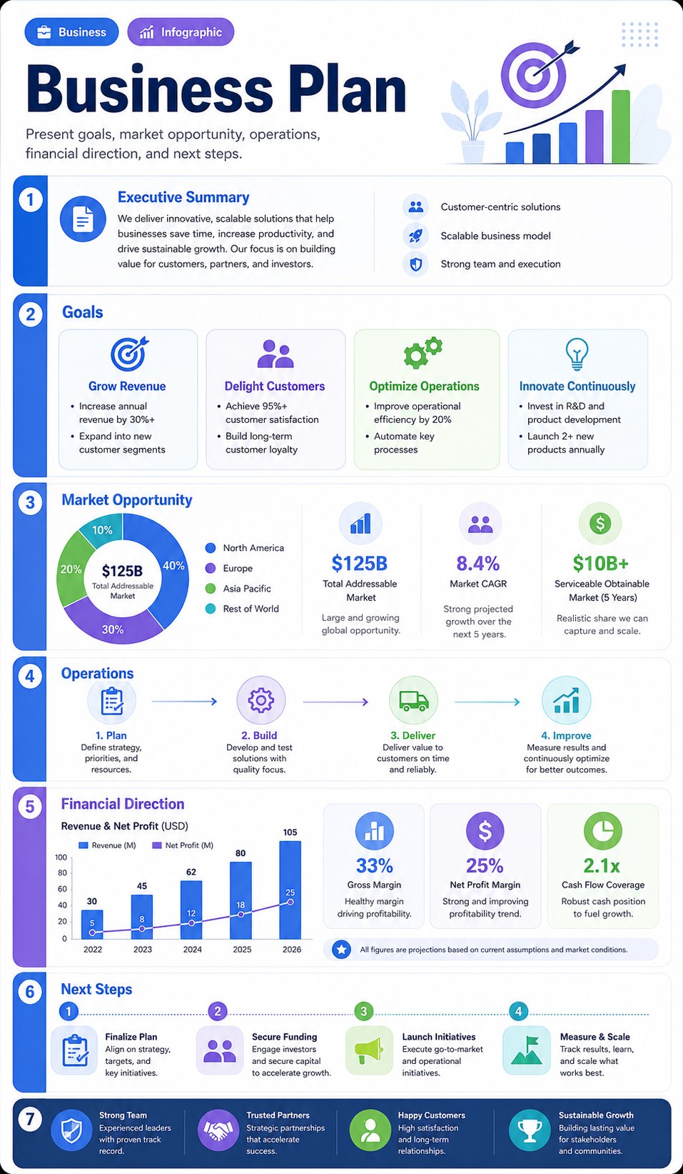 Business Plan infographic template preview