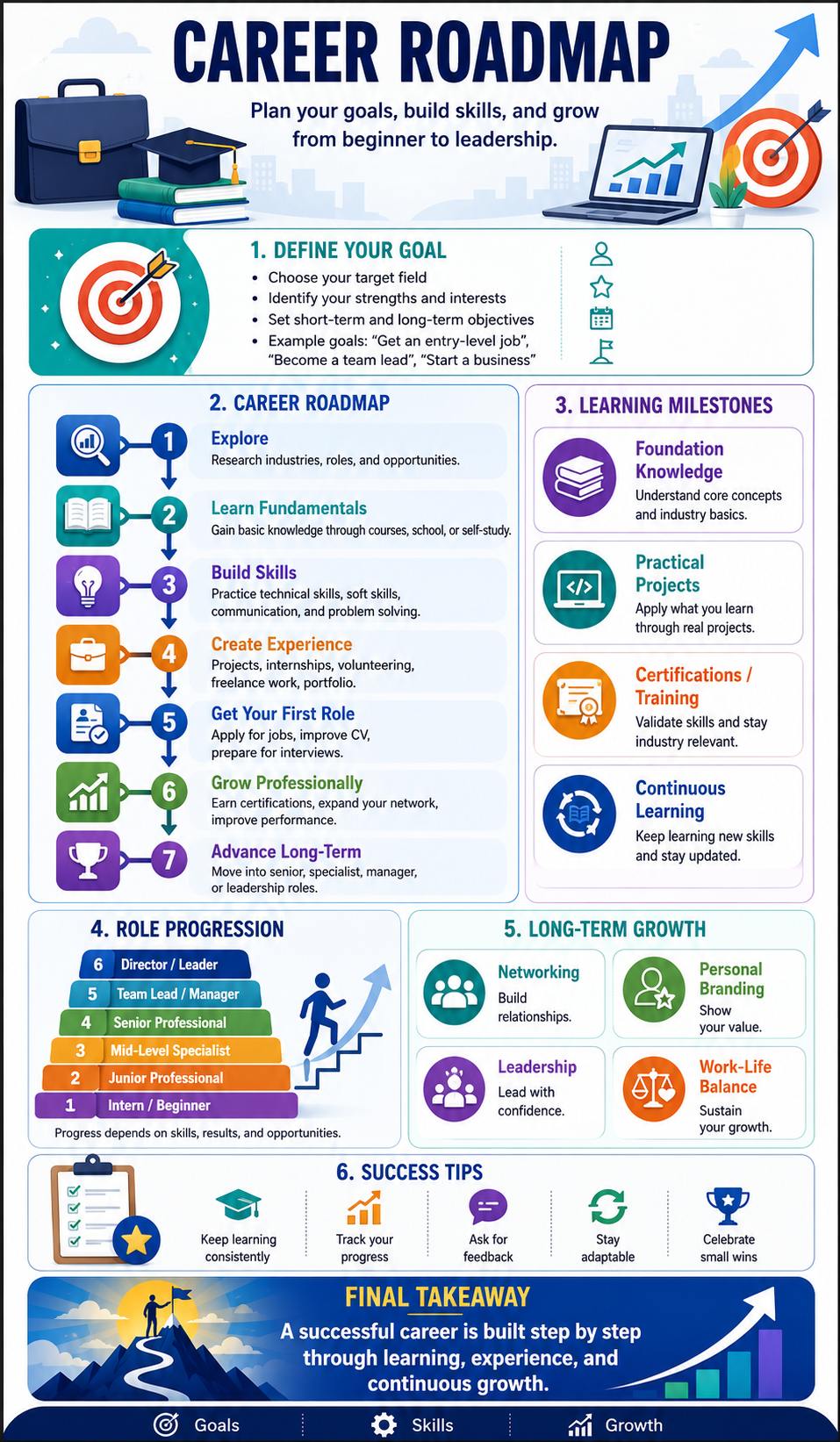 Career Roadmap infographic template preview