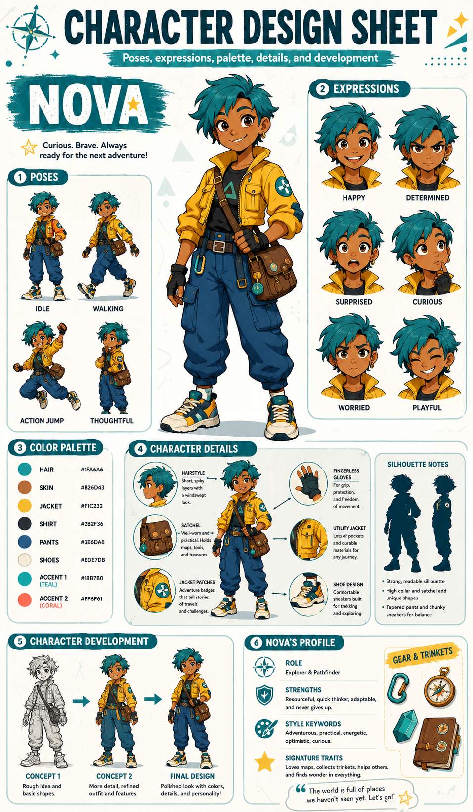 Character Design Sheet infographic template preview