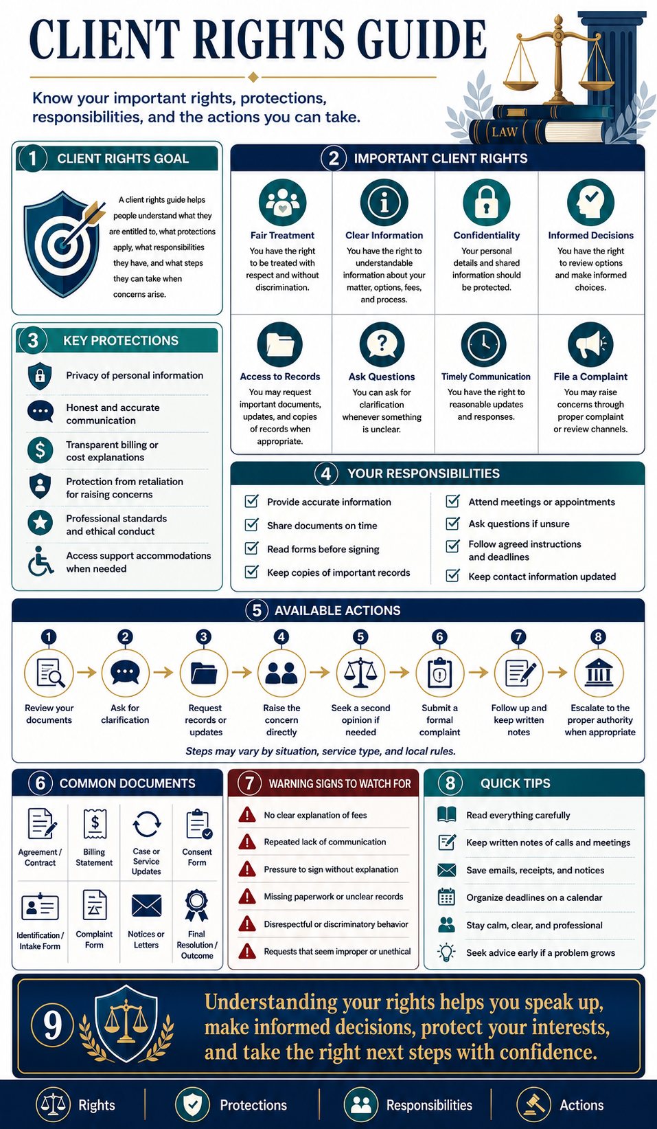 Client Rights Guide infographic template preview