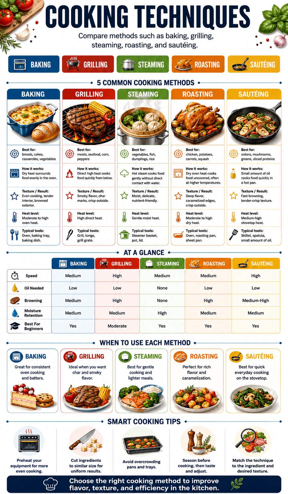 Cooking Techniques infographic template preview