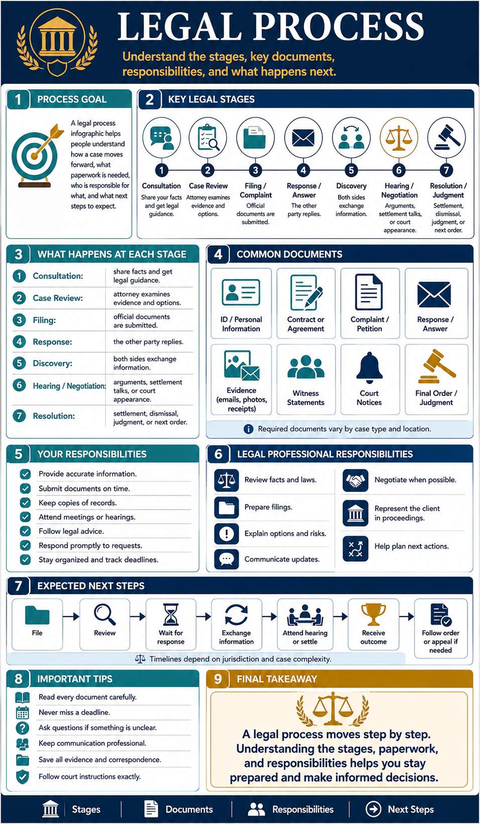 Legal Process infographic template preview