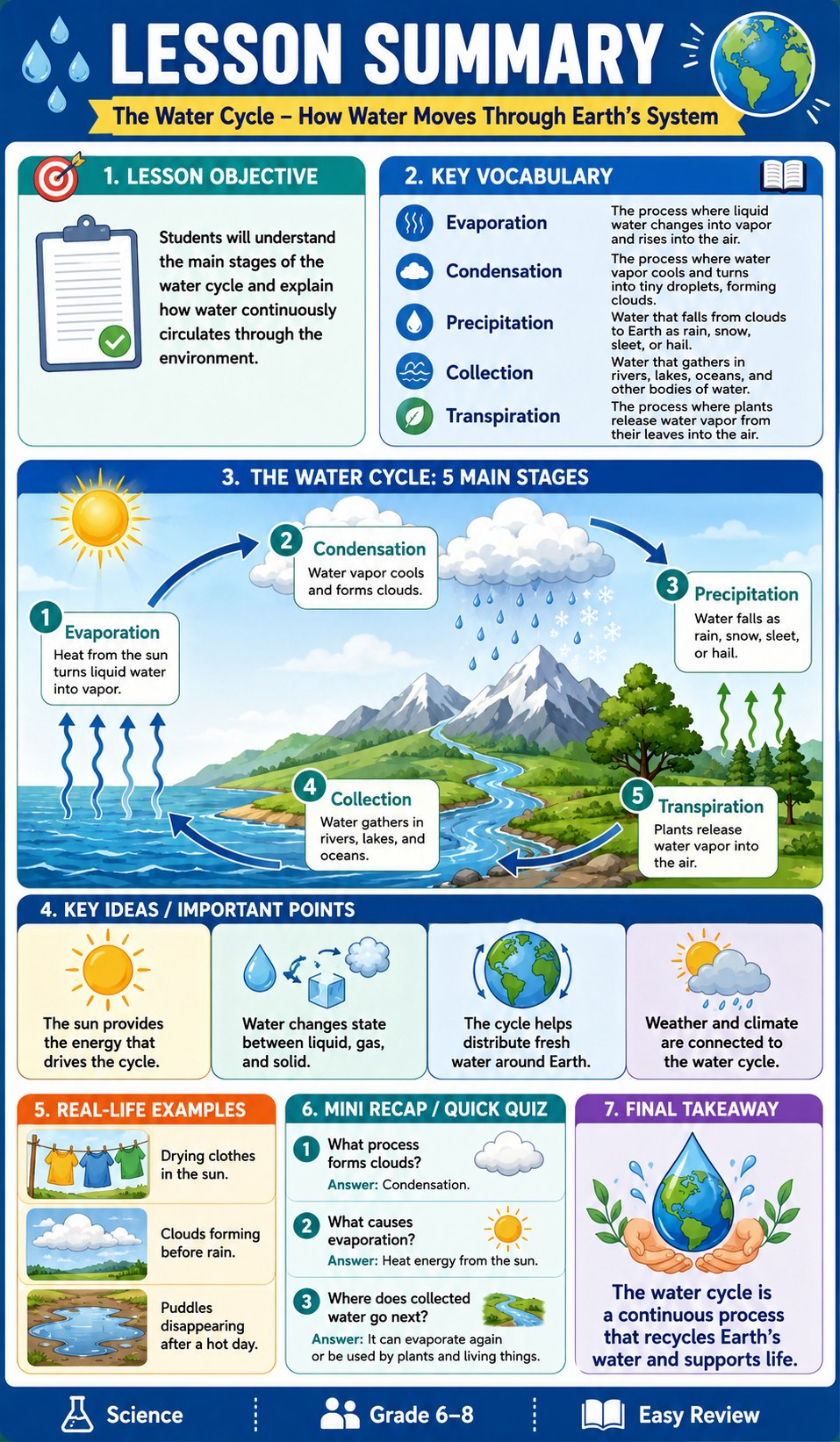 Lesson Summary infographic template preview