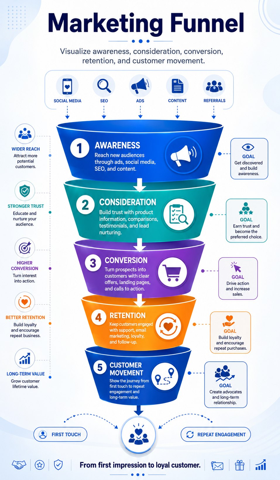 Marketing Funnel infographic template preview