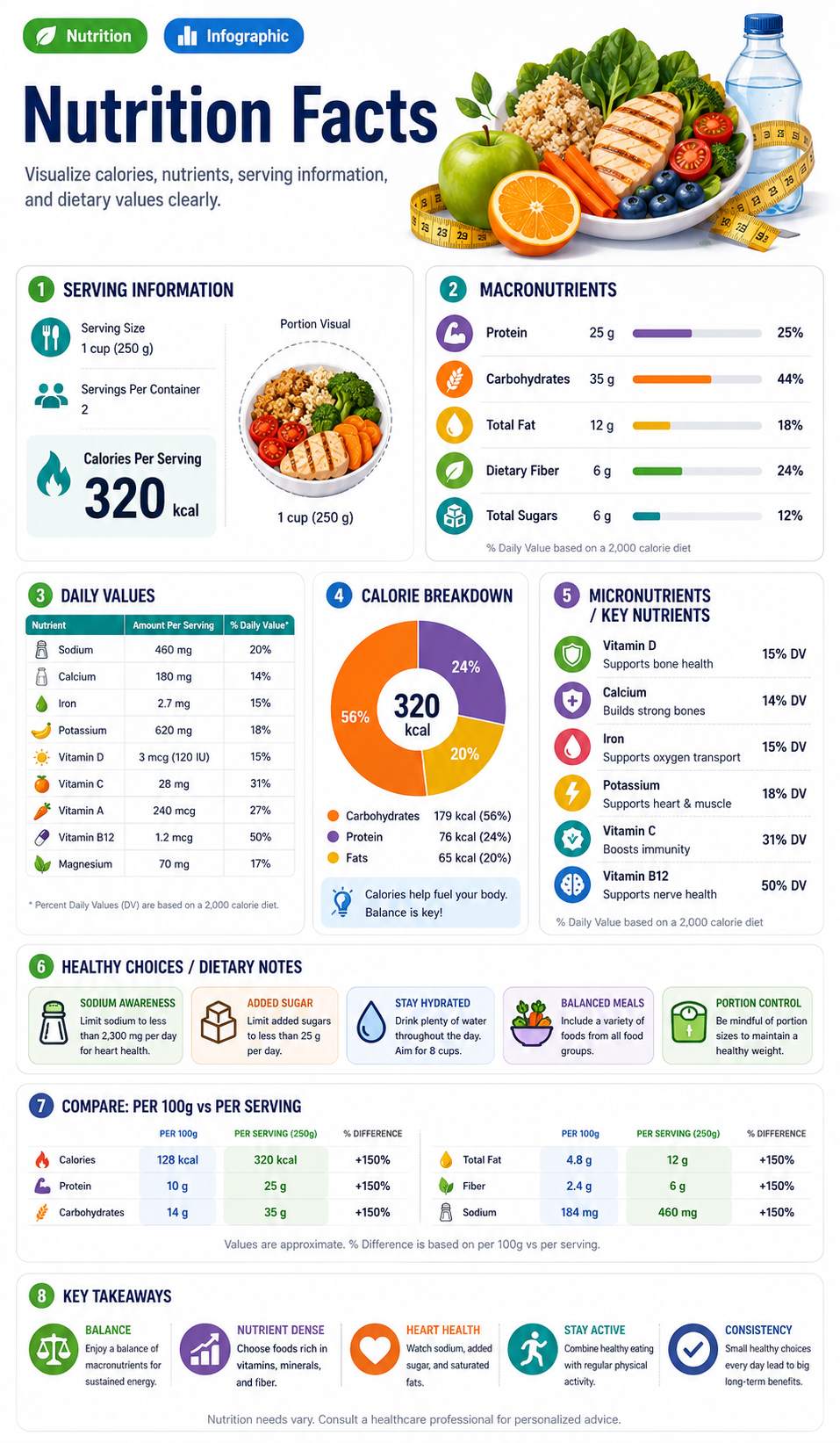 Nutrition Facts infographic template preview