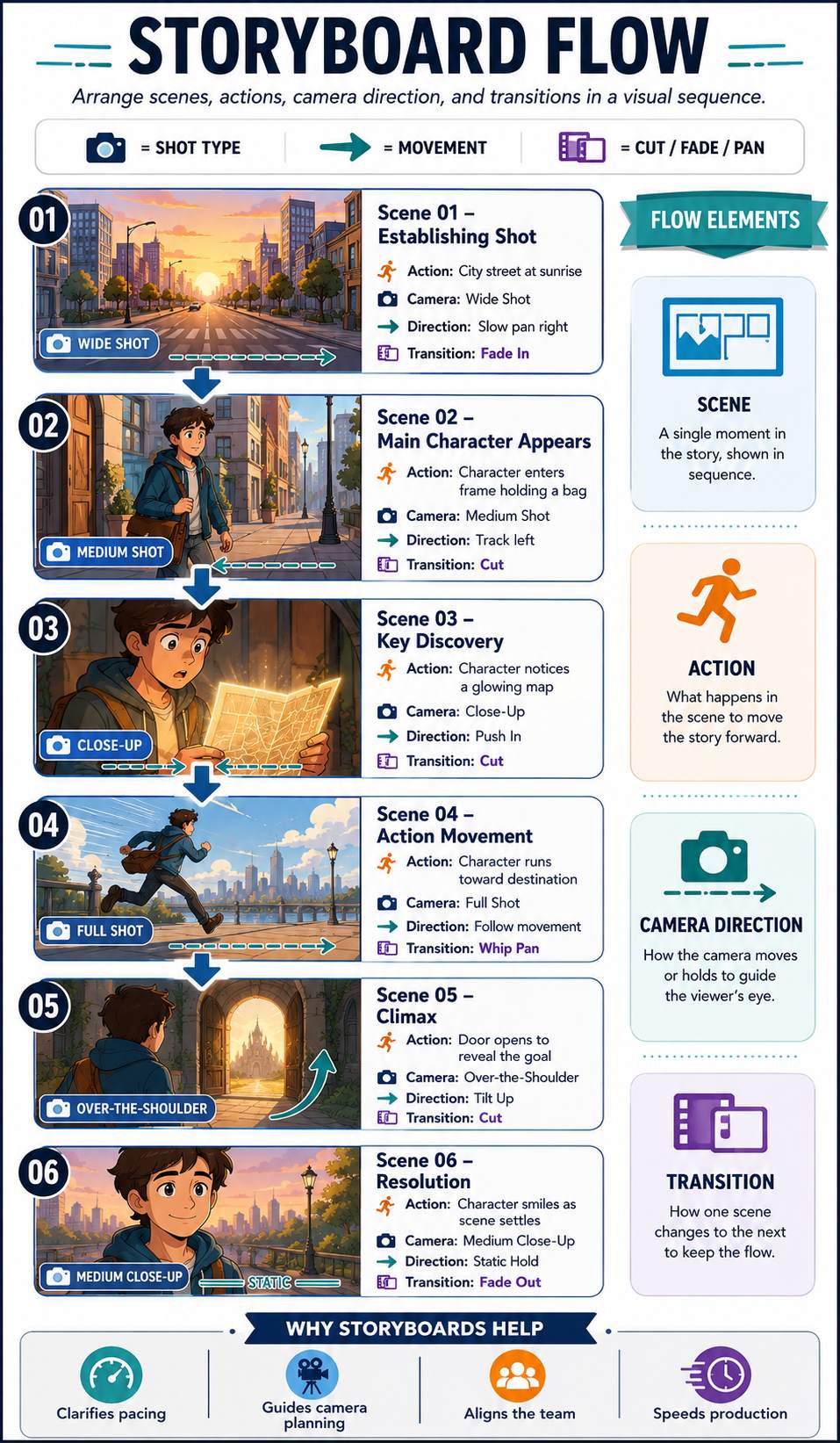 Storyboard Flow infographic template preview