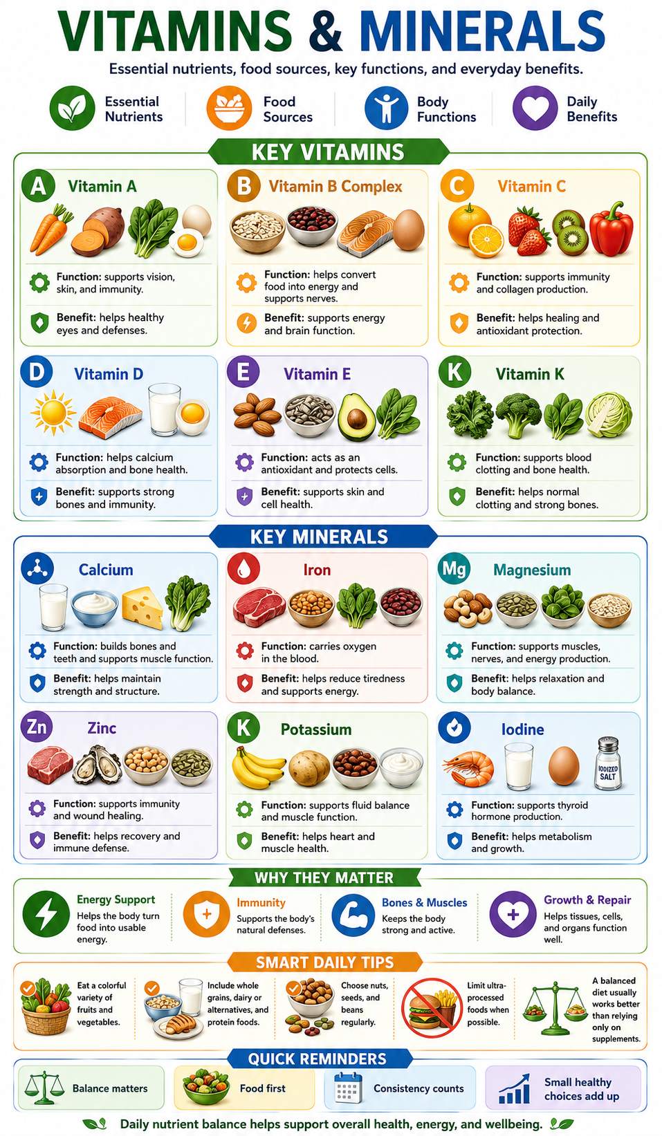 Vitamins & Minerals infographic template preview