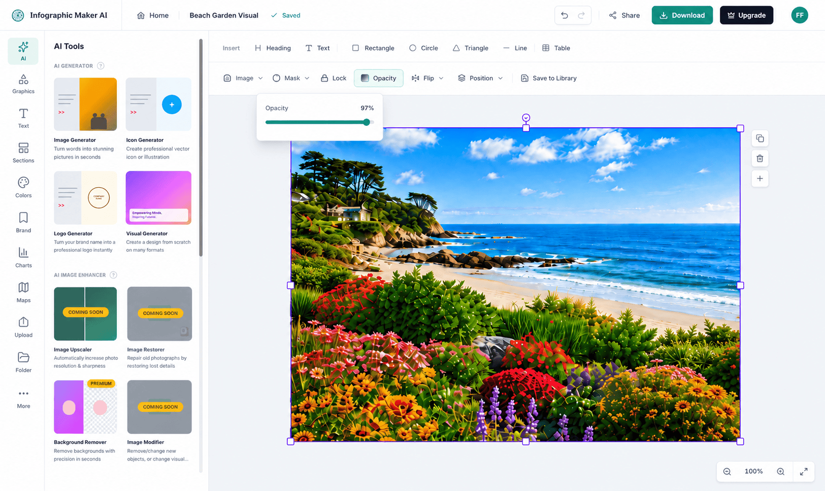 Smart infographic editor interface screenshot